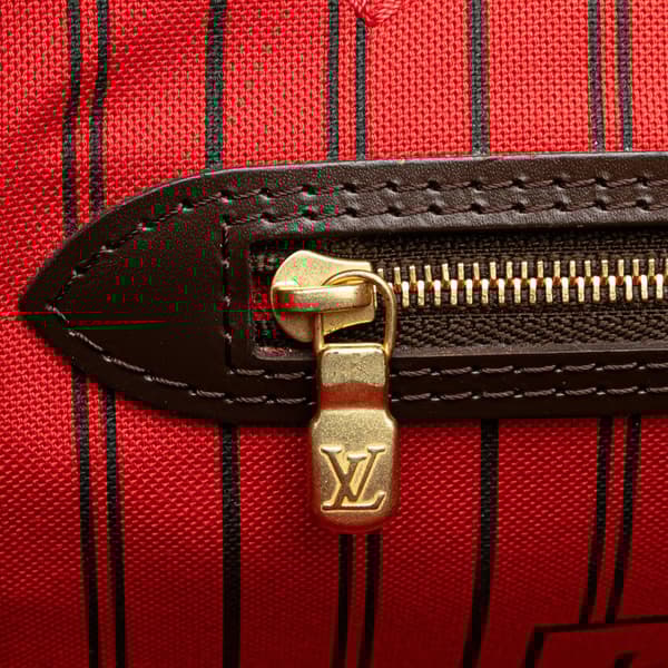 Pre-owned Louis Vuitton Damier Ebene Neverfull MM Brown