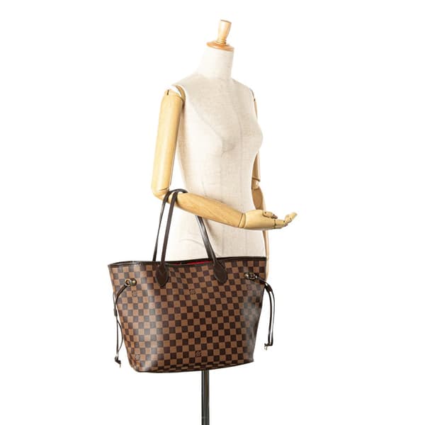 Pre-owned Louis Vuitton Damier Ebene Neverfull MM Brown