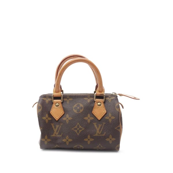 Pre-owned Louis Vuitton LOUIS VUITTON Mini Speedy Monogram Handbag M41534 PVC coated canvas leather Brown Used Women