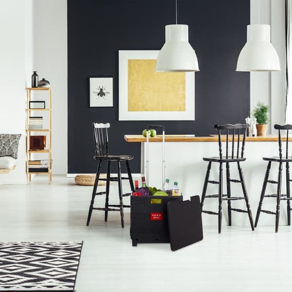Kundvagn - Relaxdays - Fällbar - 35 kg - Teleskophandtag - 50 L - Röd/Svart