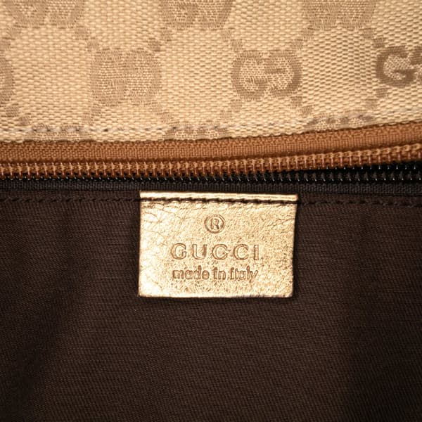 Pre-owned Gucci GG Canvas Web Tote Brown