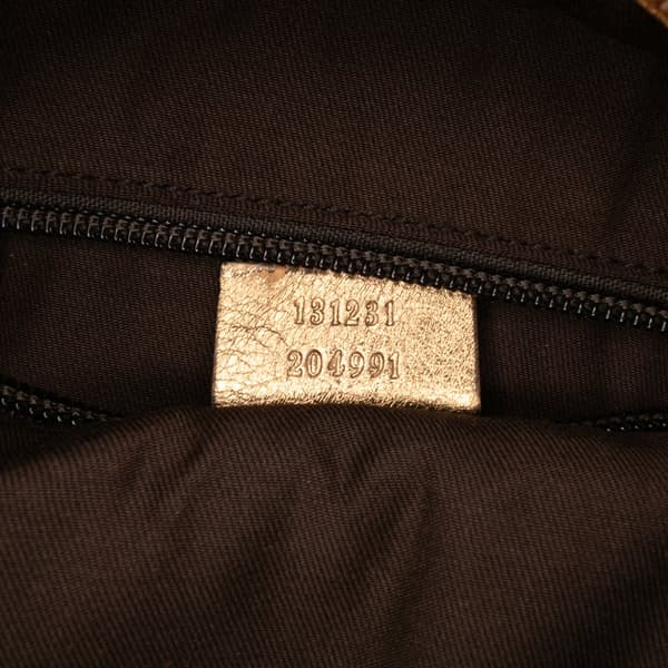 Pre-owned Gucci GG Canvas Web Tote Brown