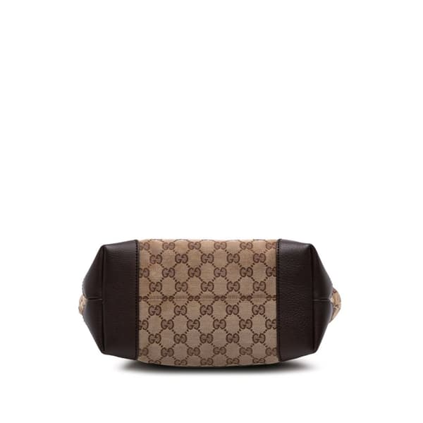 Pre-owned Gucci GG Canvas GG Charm Tote Brown