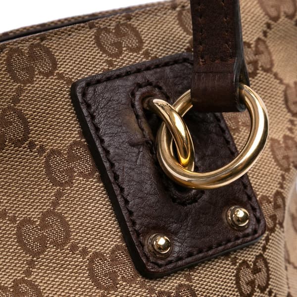 Pre-owned Gucci GG Canvas GG Charm Tote Brown