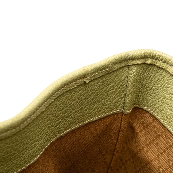 Pre-owned Gucci Suede Shopper Tote Green