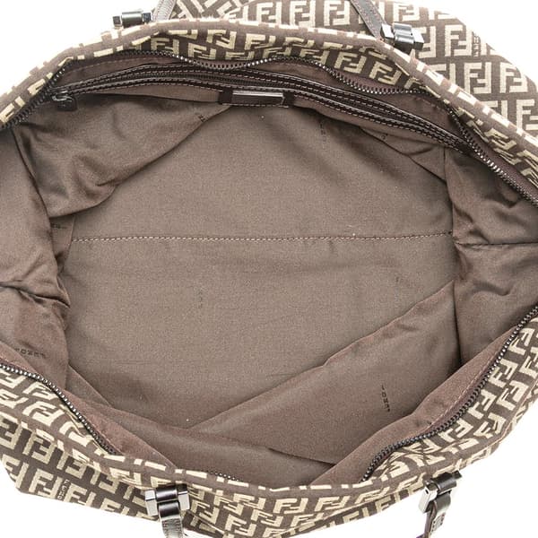 Pre-owned Fendi Zucchino Canvas Tote Brown