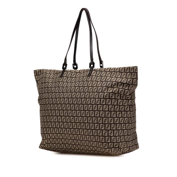 Pre-owned Fendi Zucchino Canvas Tote Brown