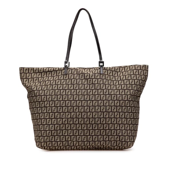 Pre-owned Fendi Zucchino Canvas Tote Brown