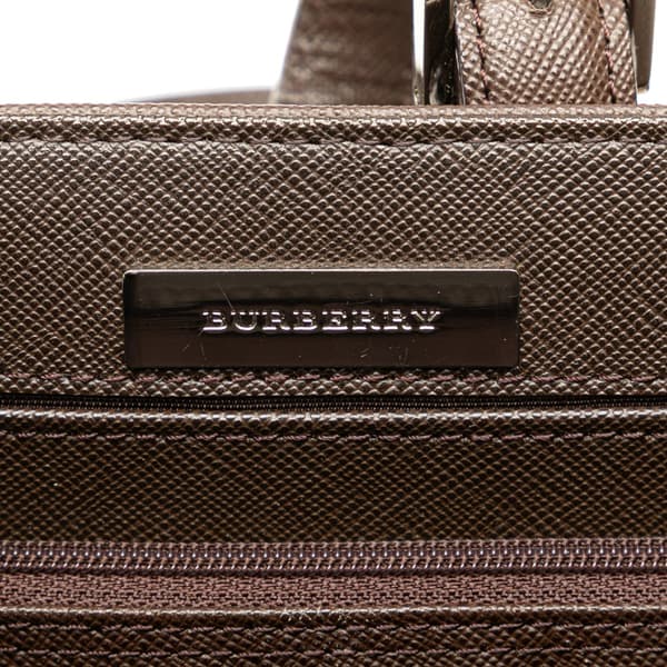 Pre-owned Burberry House Check Canvas Tote Brown