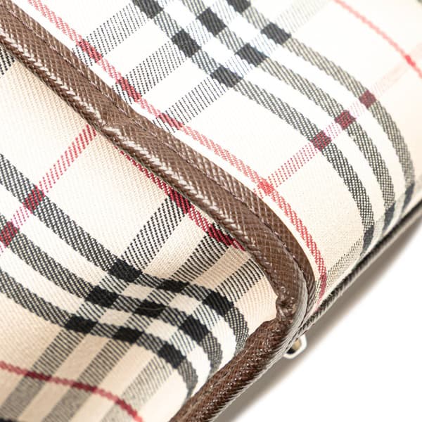 Pre-owned Burberry House Check Canvas Tote Brown