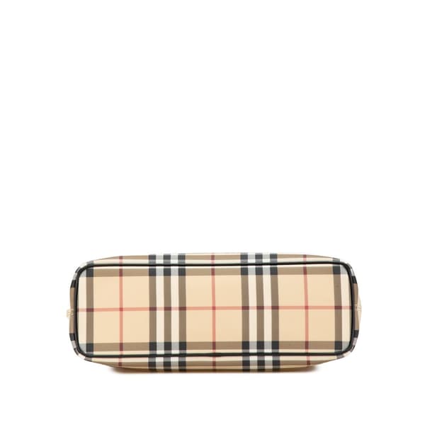 Pre-owned Burberry House Check Canvas Tote Brown