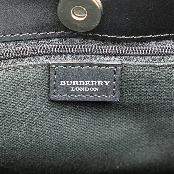 Pre-owned Burberry House Check Canvas Tote Brown
