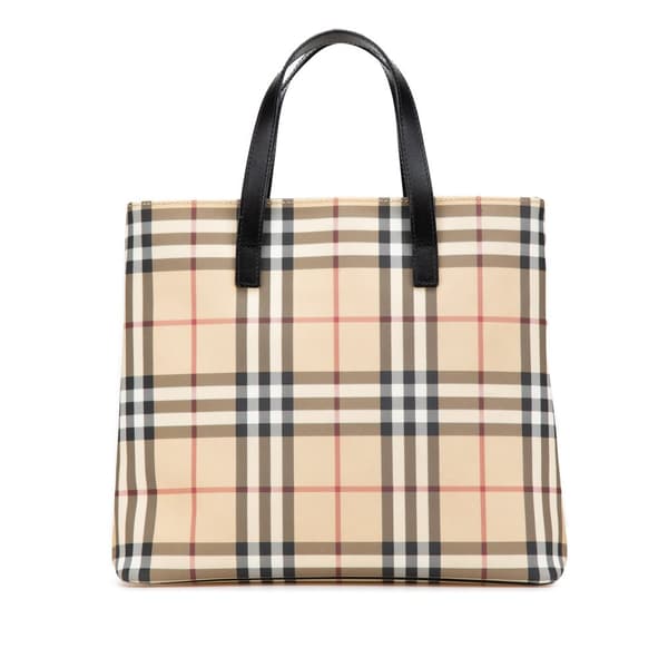 Pre-owned Burberry House Check Canvas Tote Brown