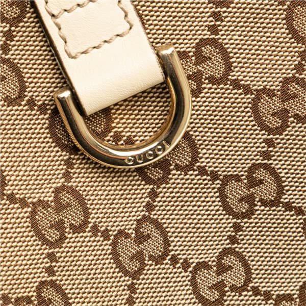Pre-owned Gucci Medium GG Canvas New Britt Tote Brown