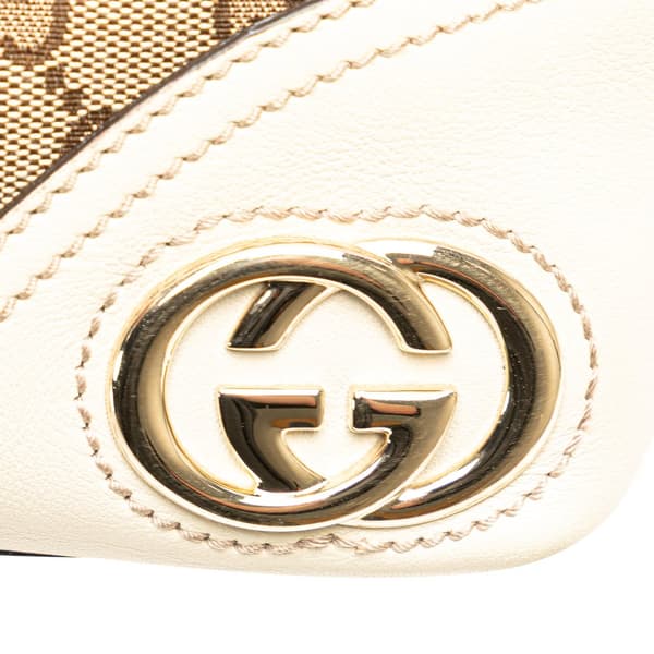 Pre-owned Gucci Medium GG Canvas New Britt Tote Brown