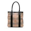 Miniatyrbilde 1 av 10: Pre-owned Burberry Haymarket Check Coated Canvas Vertical Tote Brown