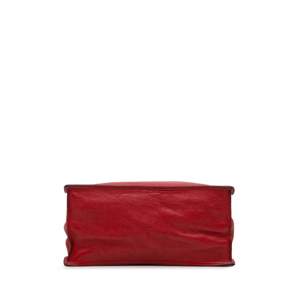 Pre-owned Prada Glace Calf Etiquette Tote Red