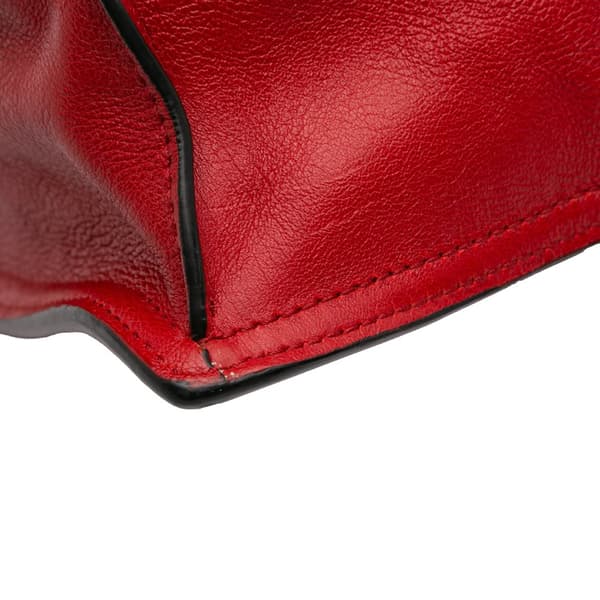 Pre-owned Prada Glace Calf Etiquette Tote Red
