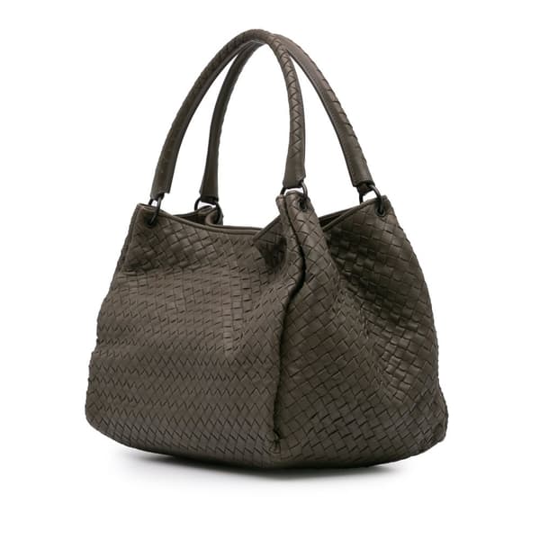 Pre-owned Bottega Veneta Nappa Intrecciato Parachute Tote Gray