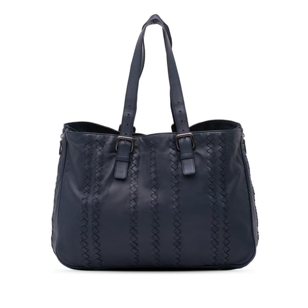 Pre-owned Bottega Veneta Nappa Intrecciato Tote Blue