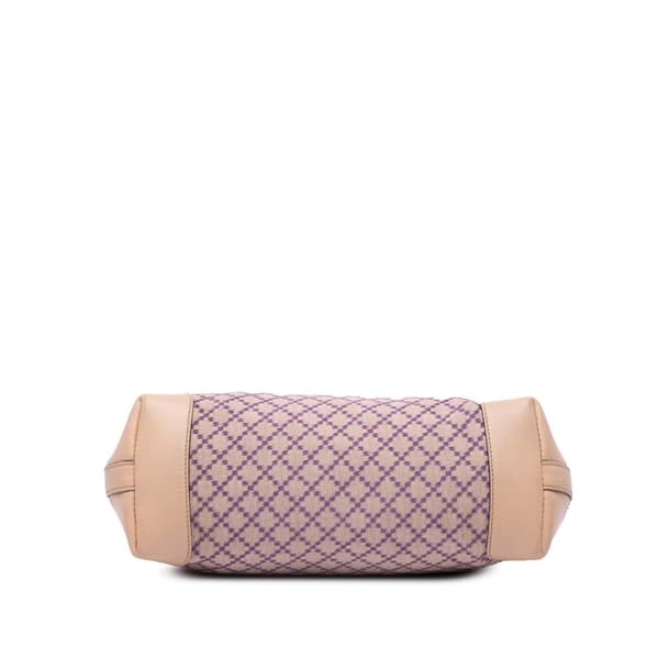 Pre-owned Gucci Diamante Canvas Craft Tote Brown