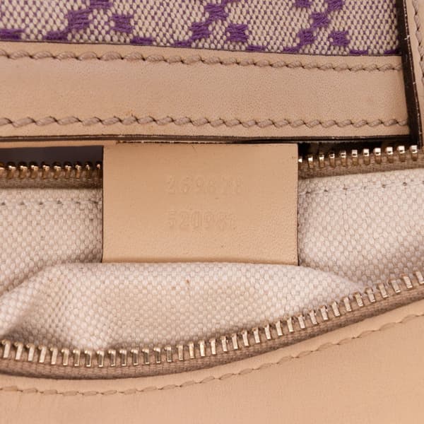 Pre-owned Gucci Diamante Canvas Craft Tote Brown