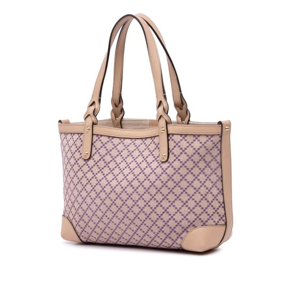 Pre-owned Gucci Diamante Canvas Craft Tote Brown