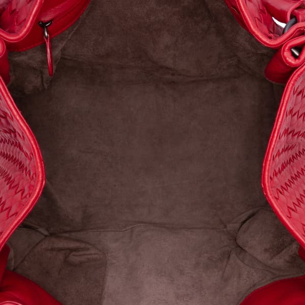 Pre-owned Bottega Veneta Nappa Intrecciato Parachute Tote Red