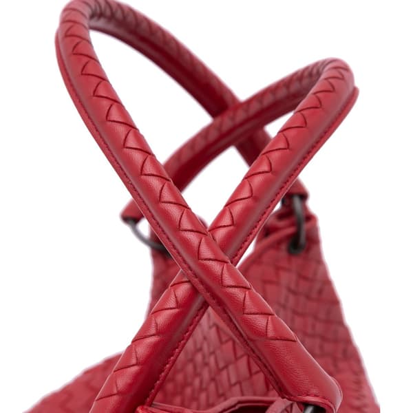 Pre-owned Bottega Veneta Nappa Intrecciato Parachute Tote Red