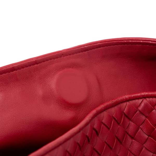 Pre-owned Bottega Veneta Nappa Intrecciato Parachute Tote Red