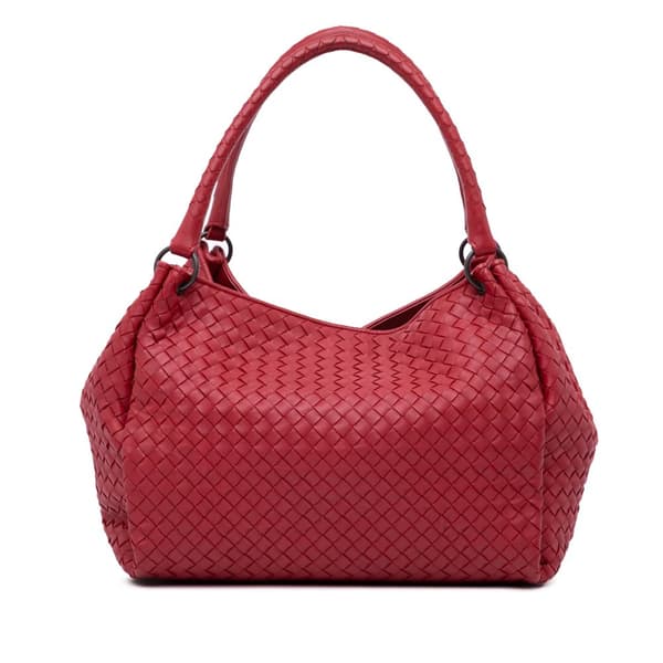 Pre-owned Bottega Veneta Nappa Intrecciato Parachute Tote Red