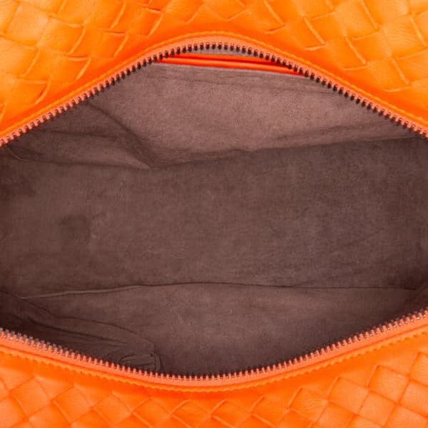 Pre-owned Bottega Veneta Nappa Intrecciato Brick Tote Orange