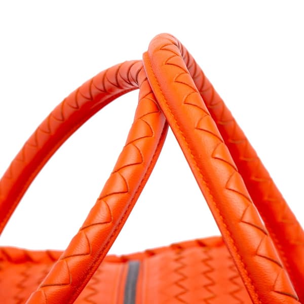 Pre-owned Bottega Veneta Nappa Intrecciato Brick Tote Orange