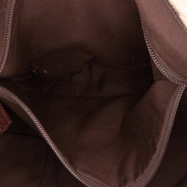 Pre-owned Gucci GG Canvas Web Tote Brown