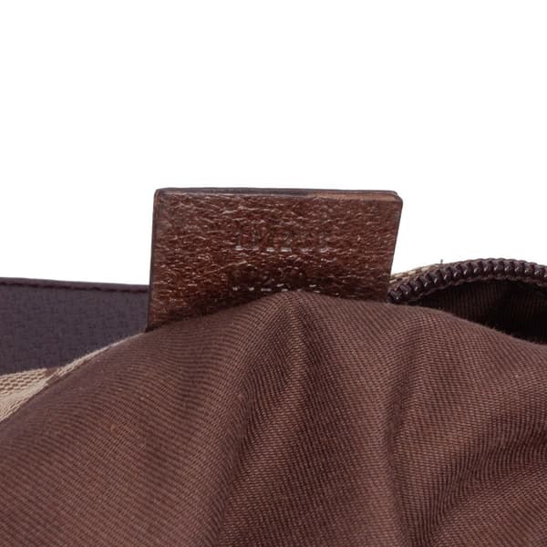 Pre-owned Gucci GG Canvas Web Tote Brown