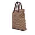 Miniatyrbild 2 av 10: Pre-owned Gucci GG Canvas Web Tote Brown