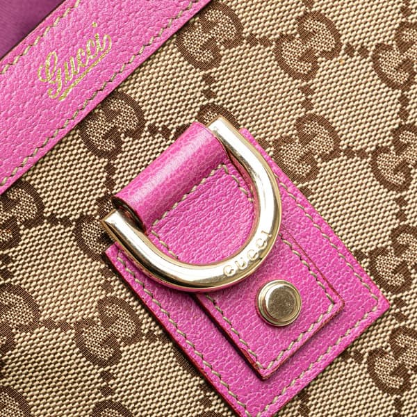 Pre-owned Gucci GG Canvas Abbey D Ring Tote Brown