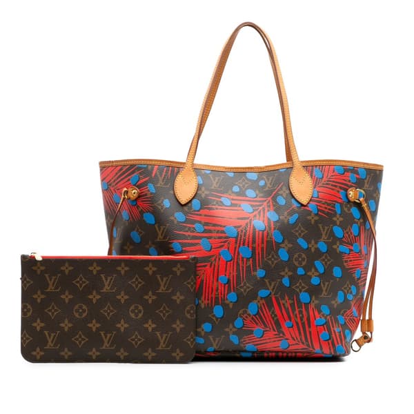Pre-owned Louis Vuitton Monogram Jungle Dots Neverfull MM Brown