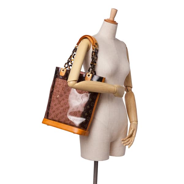 Pre-owned Louis Vuitton Monogram Cabas Sac Ambre MM Brown