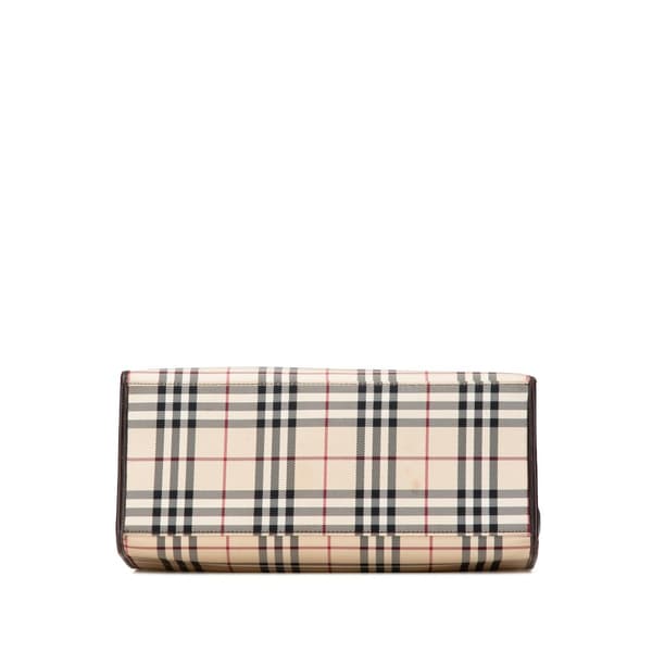 Pre-owned Burberry House Check Canvas Tote Brown