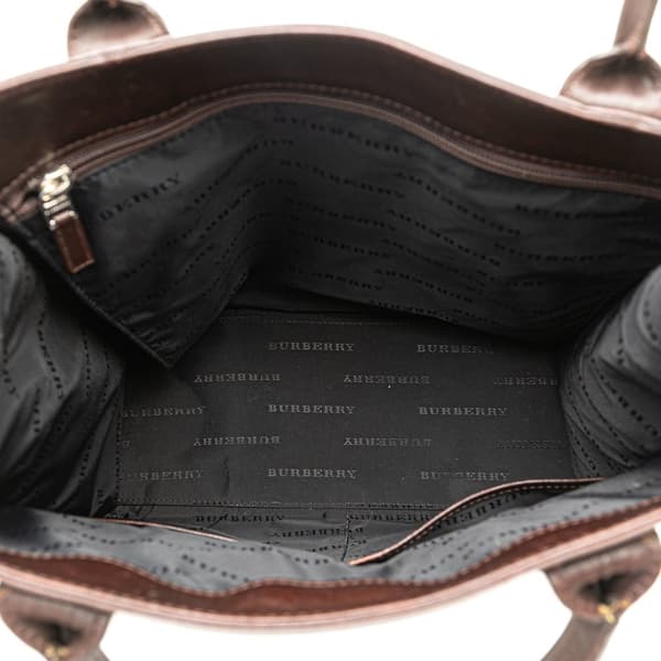 Pre-owned Burberry House Check Canvas Tote Brown