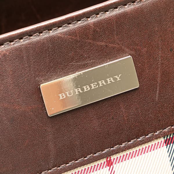 Pre-owned Burberry House Check Canvas Tote Brown