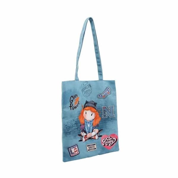 Shopping Bag - FOREVER - Ninette Skater Mint - Grön - Canvas - Unisex - A4 Kompatibel