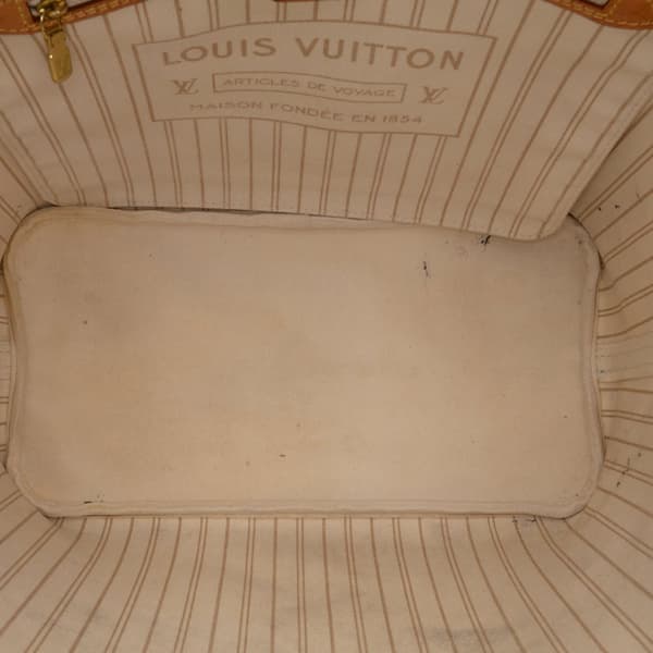 Pre-owned Louis Vuitton Damier Azur Neverfull MM White