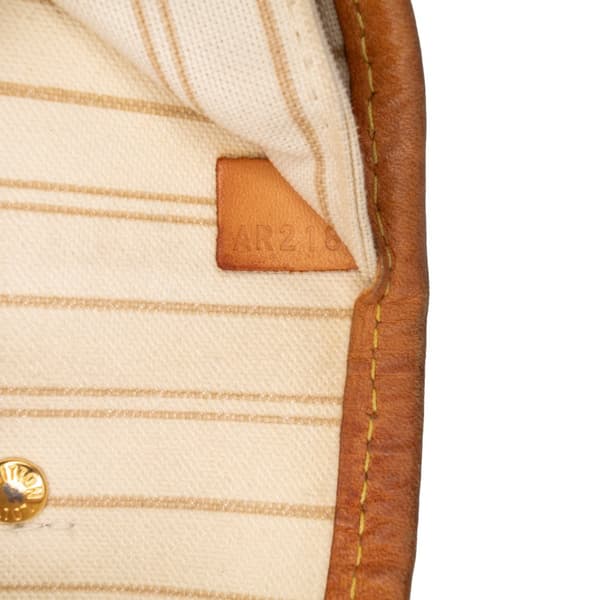 Pre-owned Louis Vuitton Damier Azur Neverfull MM White