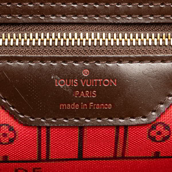 Pre-owned Louis Vuitton Damier Ebene Neverfull MM Brown