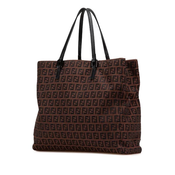 Pre-owned Fendi Zucchino Canvas Tote Brown