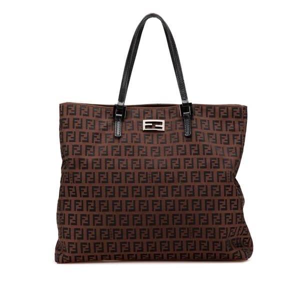 Pre-owned Fendi Zucchino Canvas Tote Brown