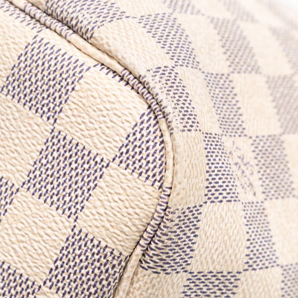 Pre-owned Louis Vuitton Damier Azur Neverfull MM White