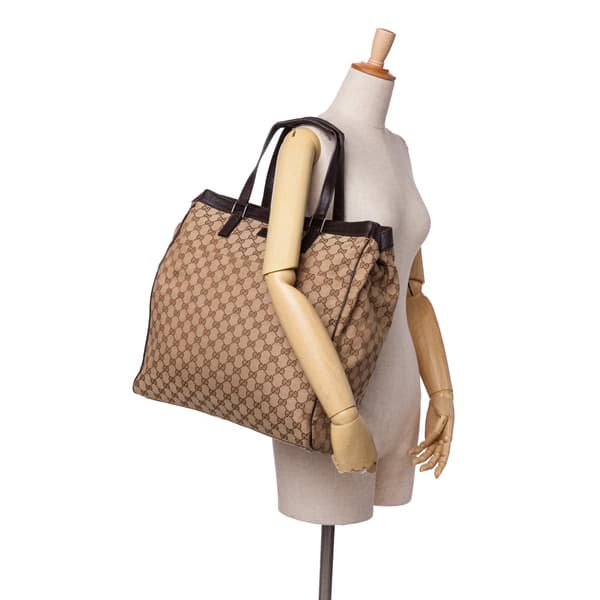 Pre-owned Gucci GG Canvas Tote Brown